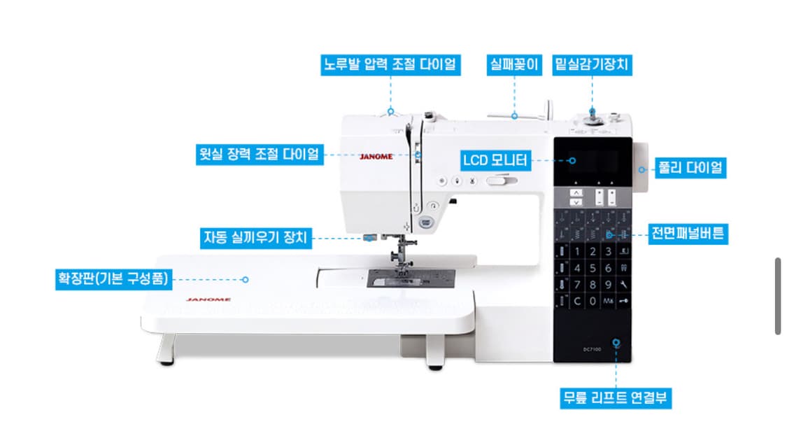자노메 ( janome ) DC7100 준공업 자동사절 가정용미싱 상품이미지2