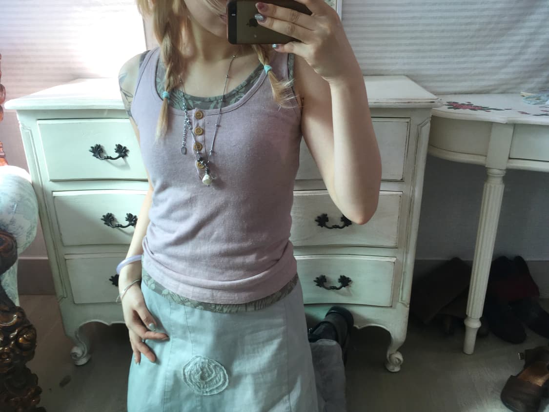 jpn vintage dusty pink layered sleeveles 상품이미지2