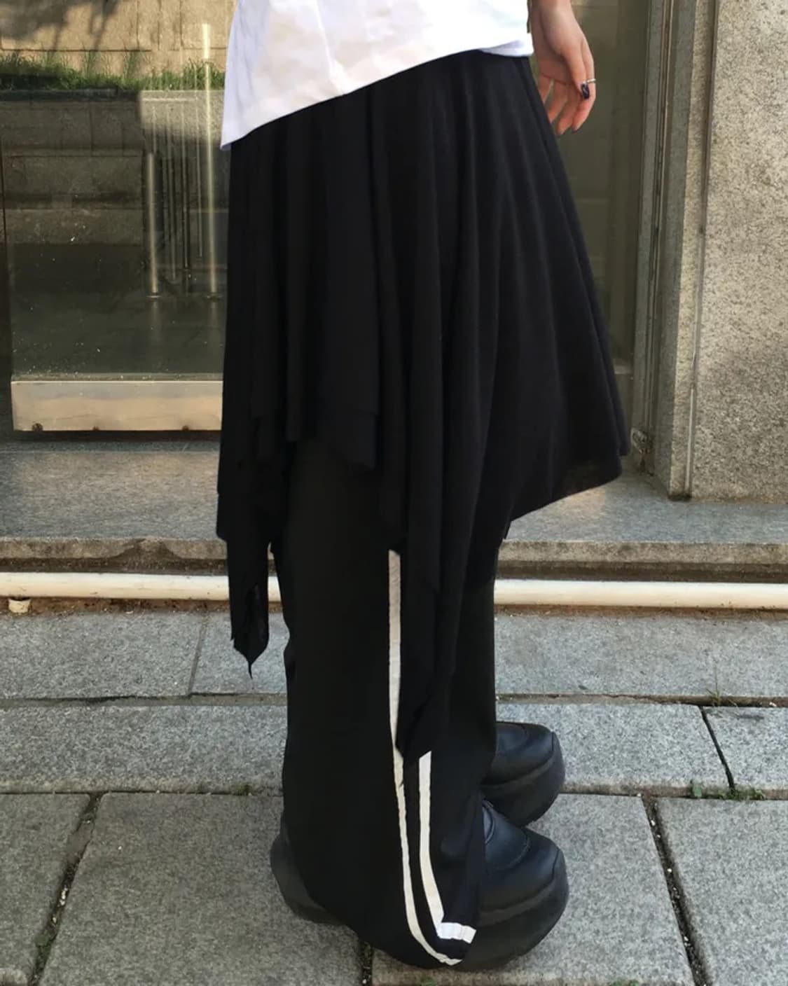 레이어드 스커트 롱 스커트 블랙 상품이미지2