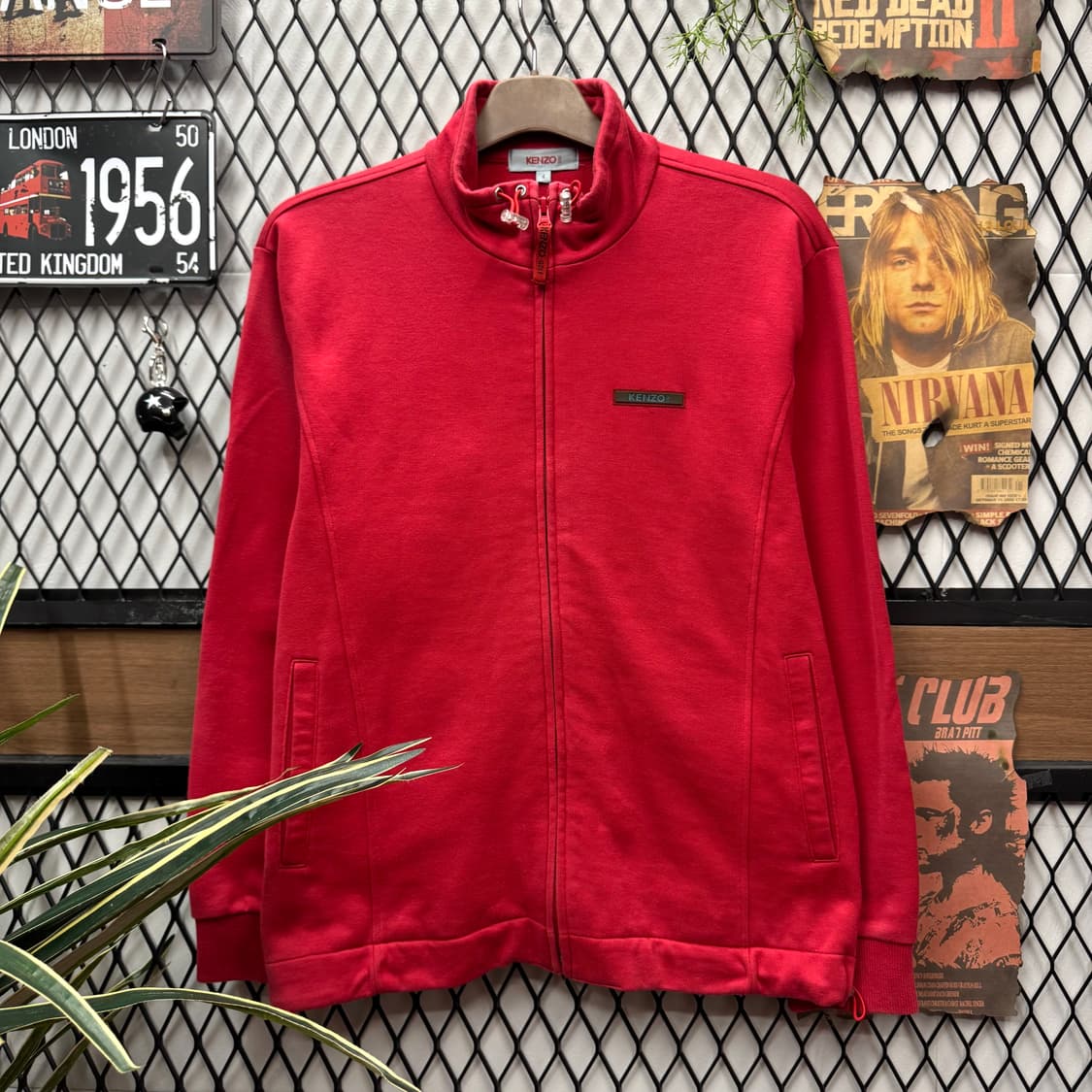 90s 겐조 골프 빈티지 트랙자켓 후면 빅로고 포인트 레드 상품이미지2