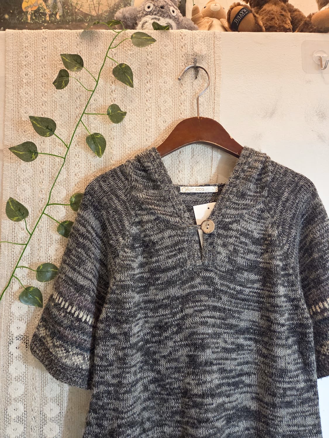 ikka 에스닉 반팔 후드 니트 상품이미지2