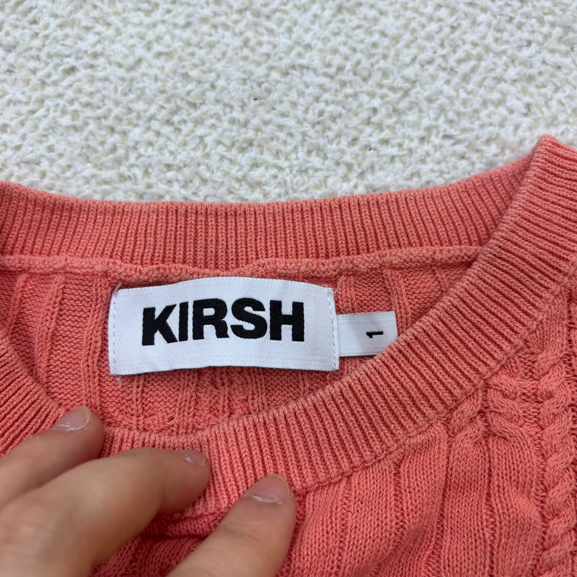 1 키르시 스몰체리 케이블 반팔 니트 0428E 상품이미지3