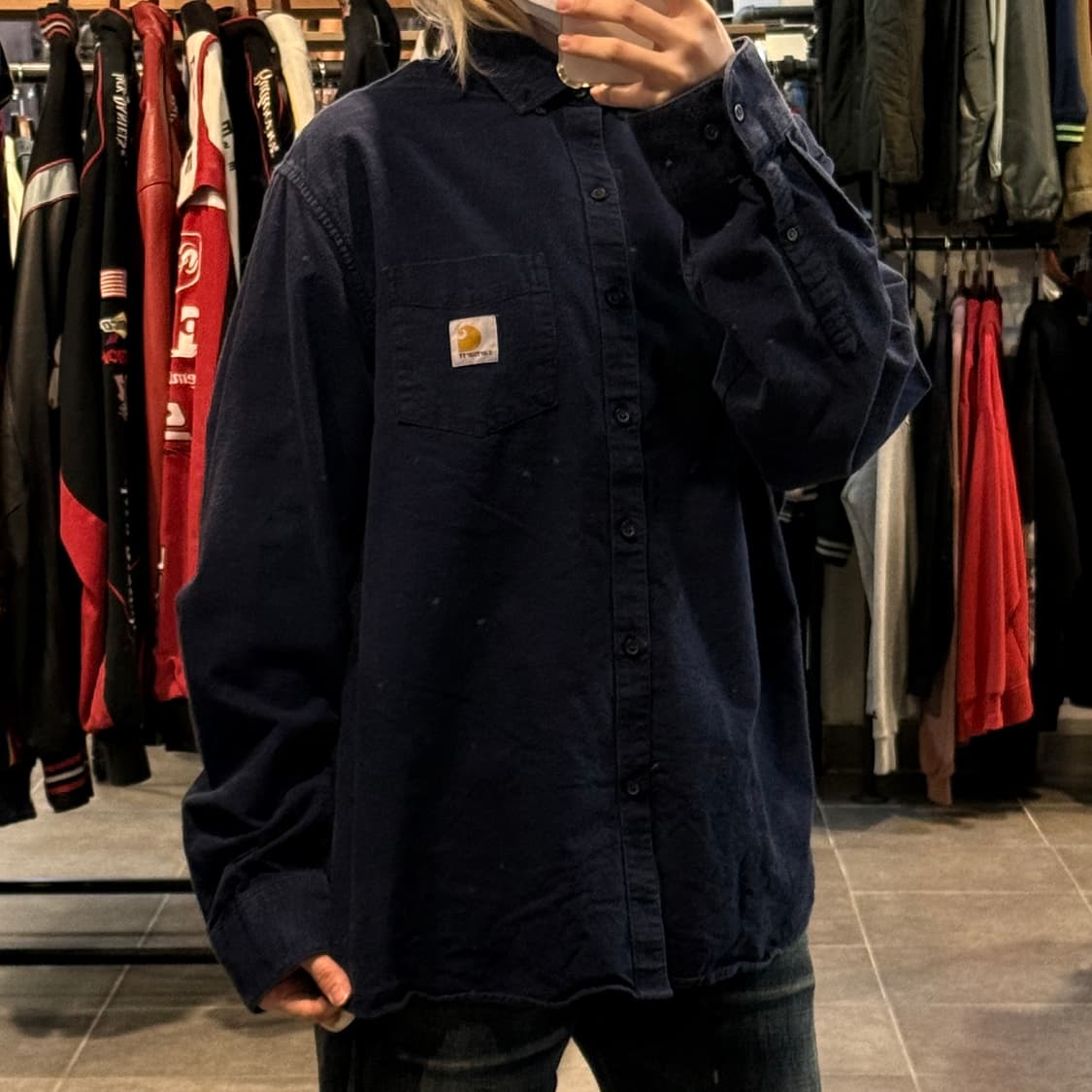 [NO.9] 칼하트 네이비 긴팔셔츠 상품이미지3