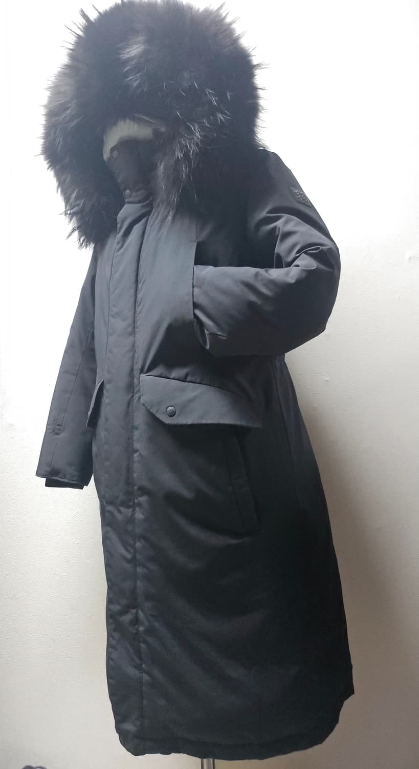 코오롱 여성 안타티카 퍼 롱 패딩 블랙 90 상품이미지2
