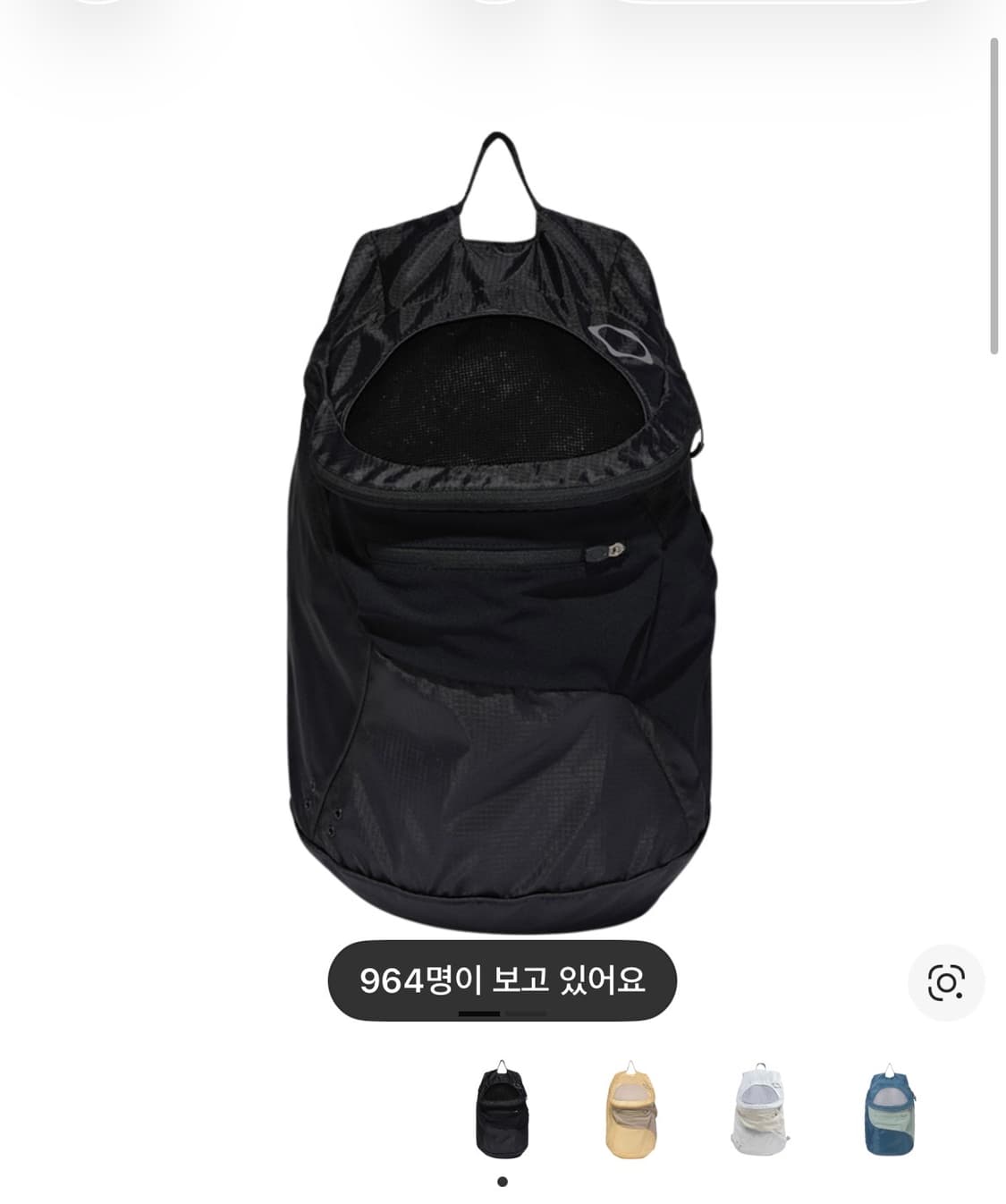 미스치프 라이트웨이트 집 어라운드 백팩 블랙 상품이미지1