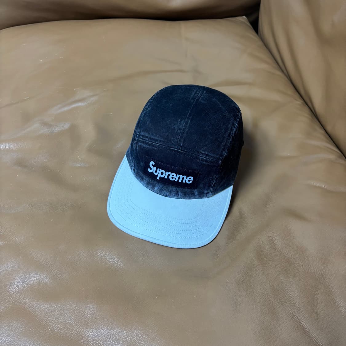 슈프림 캠프캡 모자 박스로고 피그먼트 블랙 상품이미지1