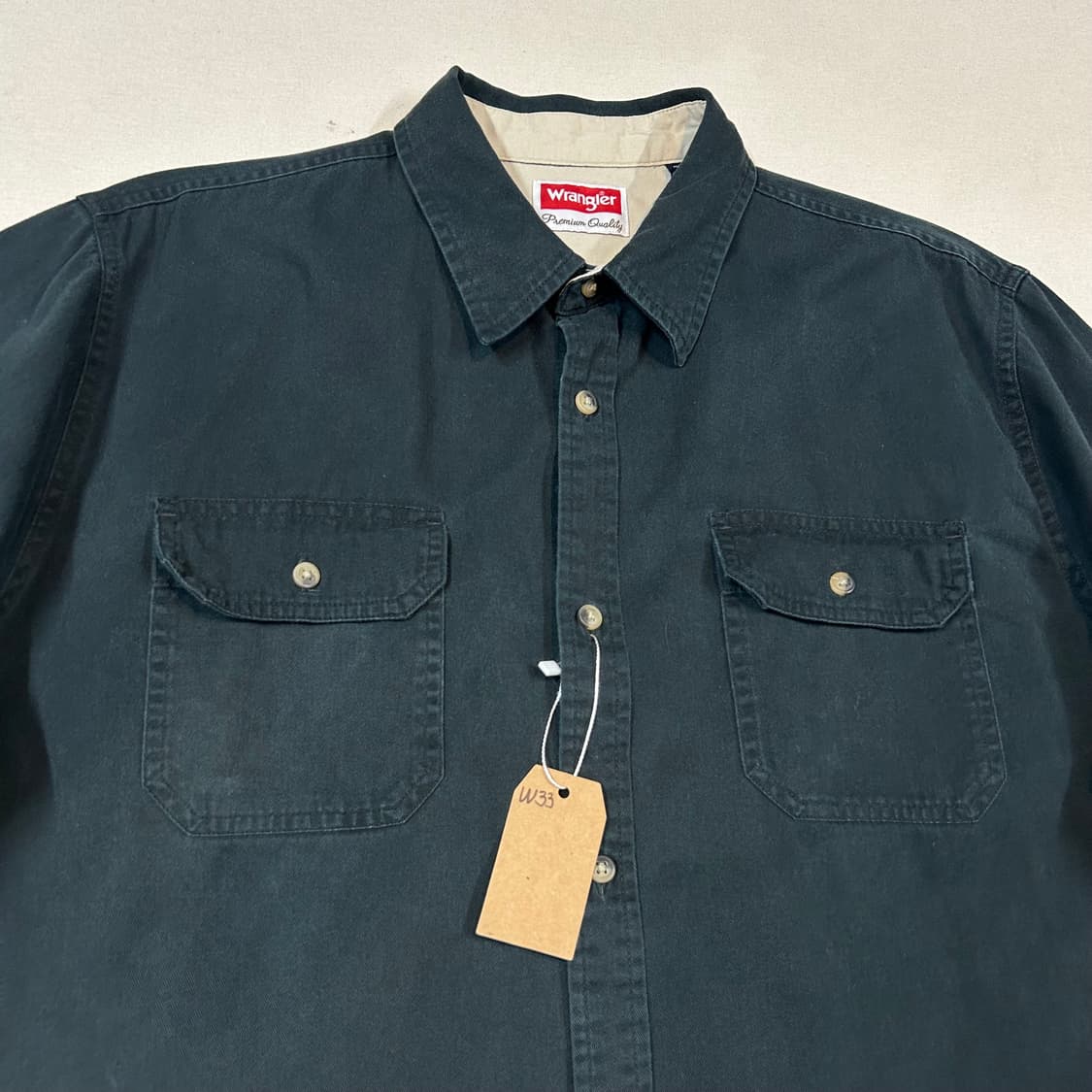 L) Wrangler 랭글러 투포켓 워크웨어 코튼 셔츠 블랙 W33 상품이미지4