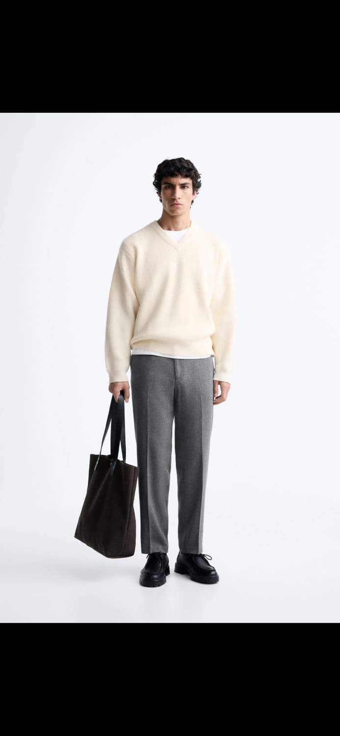 자라 그레이 턱 팬츠 30 상품이미지1