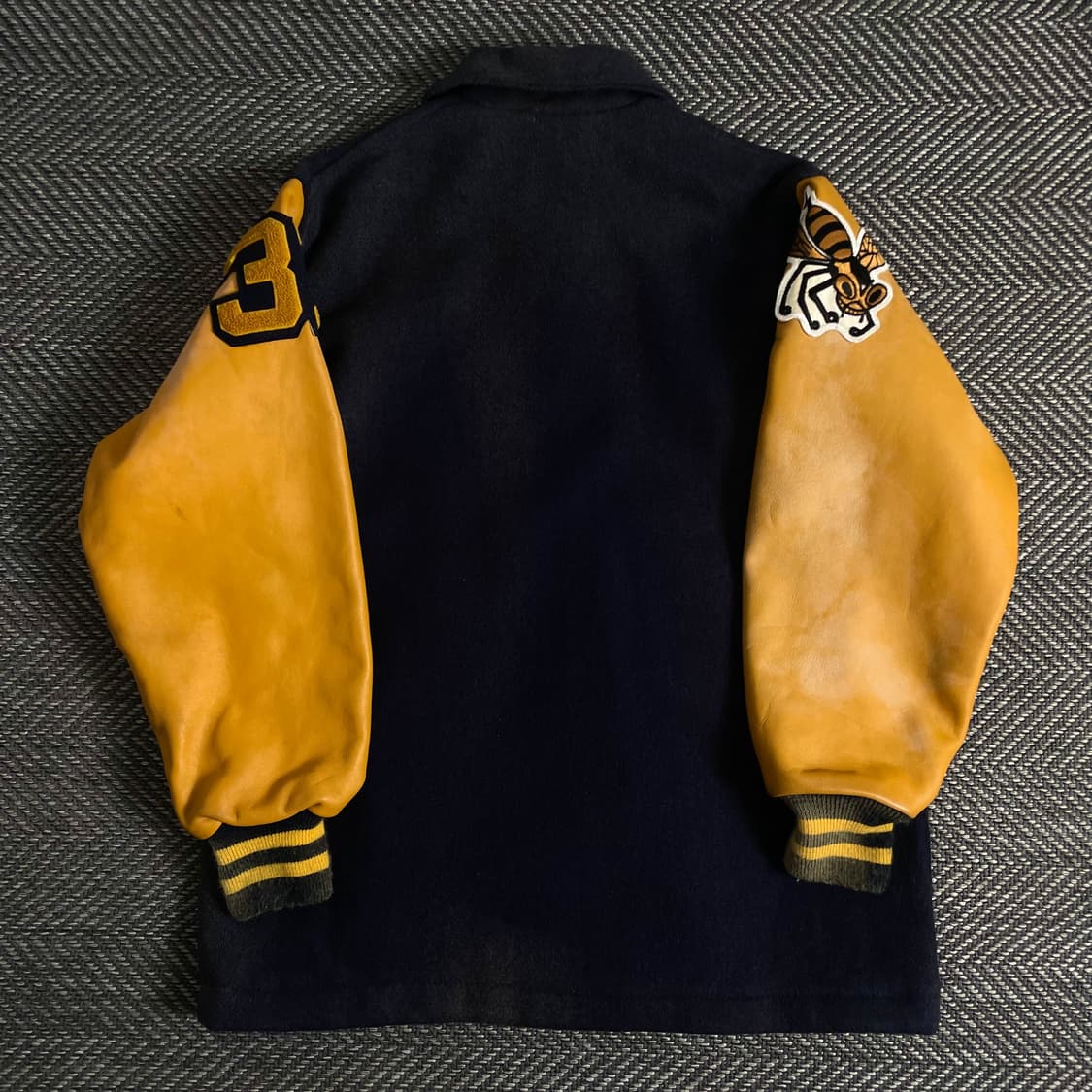 USA 빈티지 박시핏 레더 모직 바시티 자켓o 3222 상품이미지4