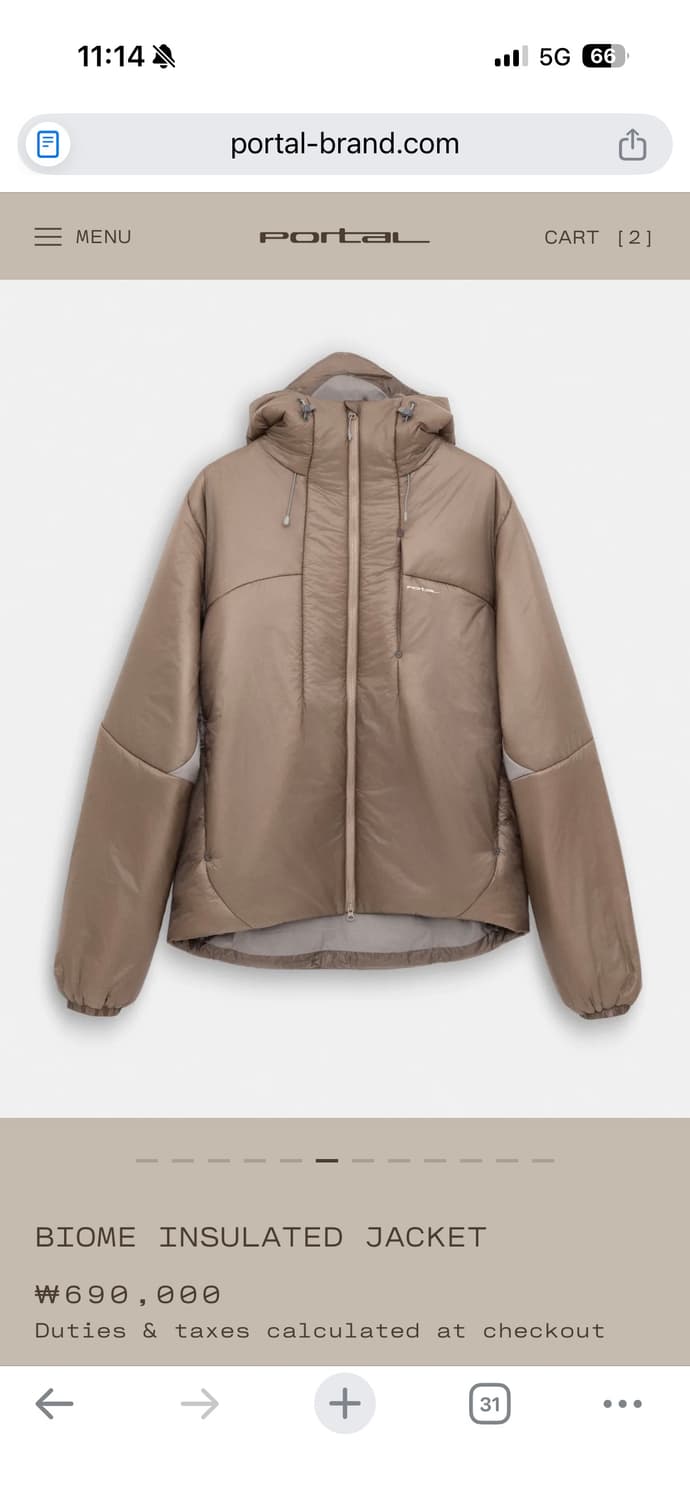 포탈 바이옴 인슐레이티드 자켓 데저트 토프 상품이미지1