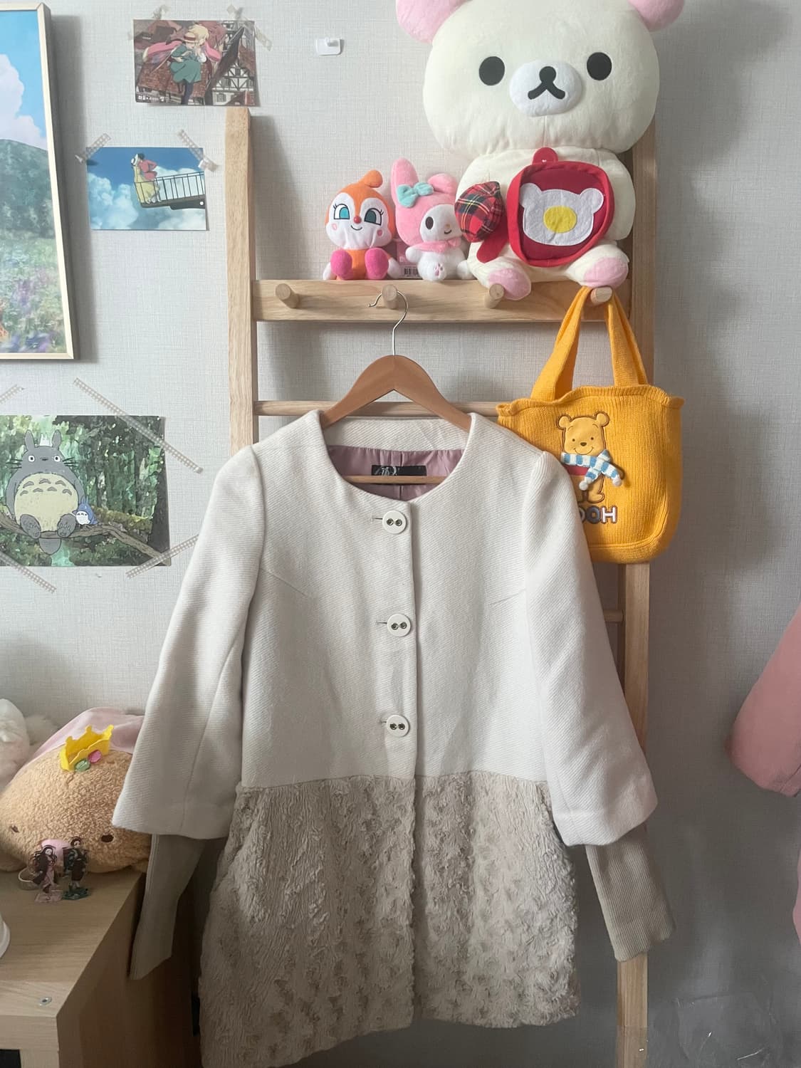 모리걸 빈티지 퍼 아이보리 코트🤍 상품이미지1