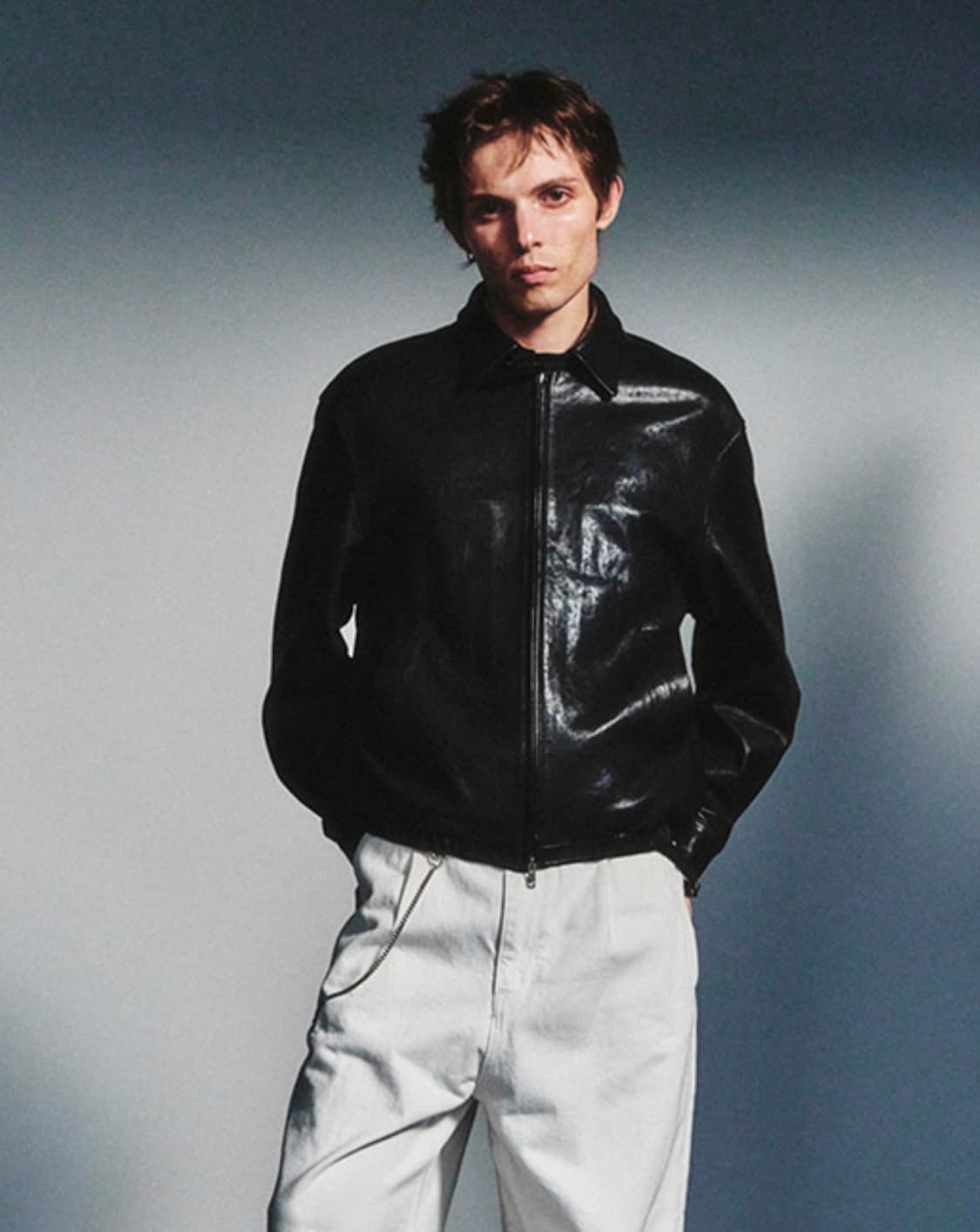 [L]아트이프액츠 가죽 레더 스윙자켓 상품이미지1