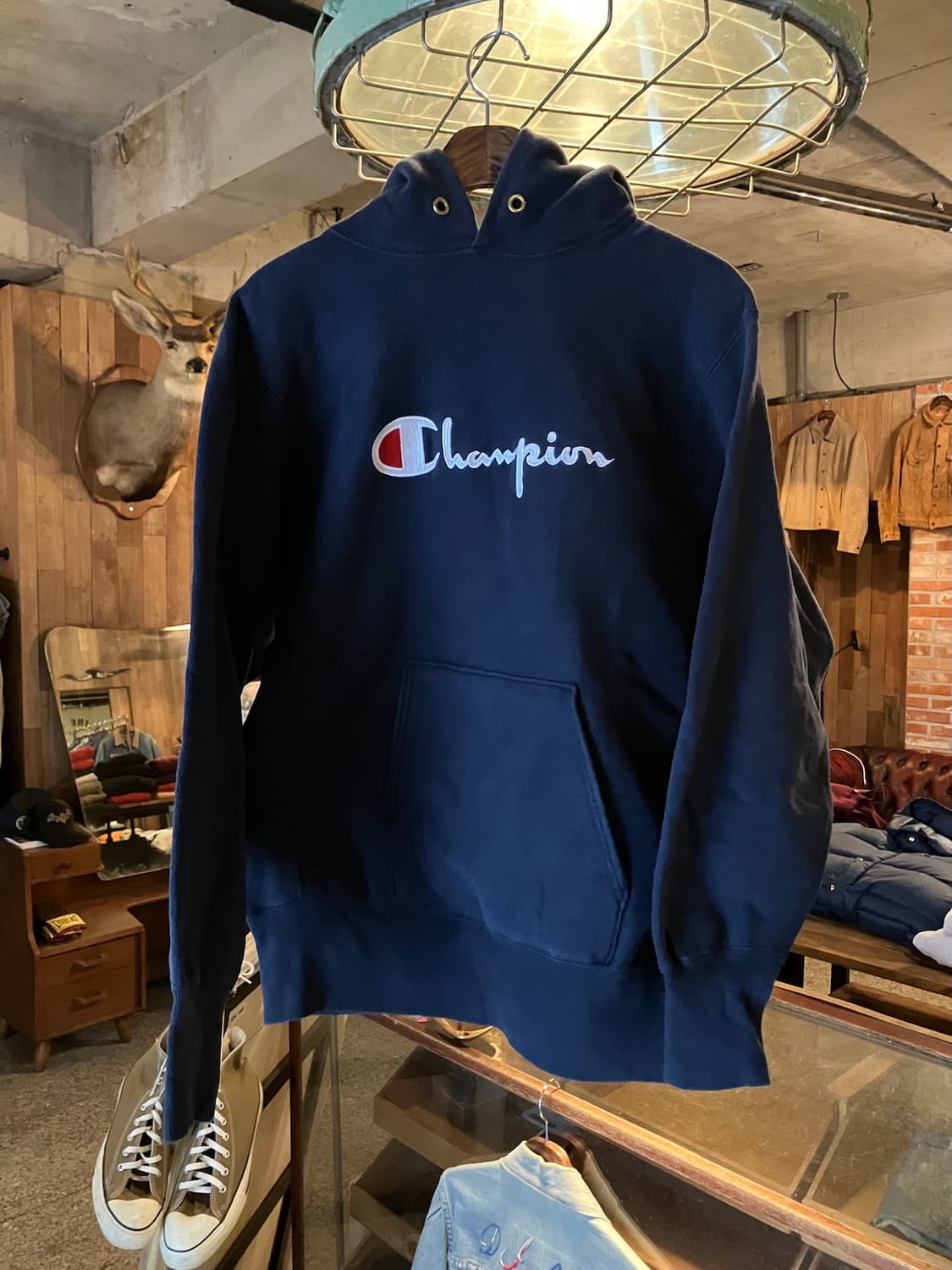 90s USA 빈티지 챔피온 리버스위브 후드 스웻 셔츠 상품이미지2