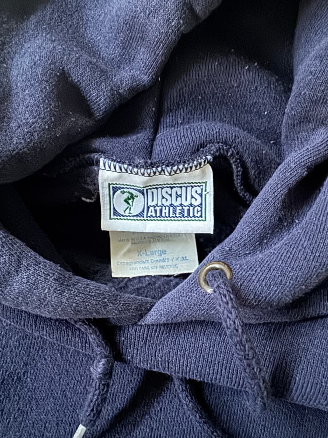 빈티지 블랭크 네이비 노 심 후드 상품이미지4