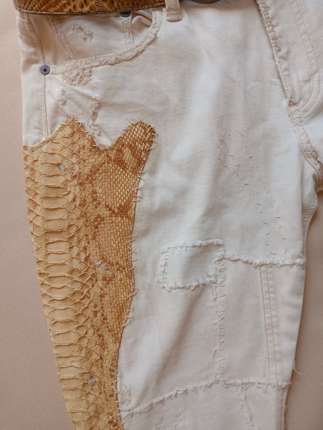 (MADE IN ITALY 벨트 풀세트) 랄프로렌 리얼 파이톤 패치워크 상품이미지4