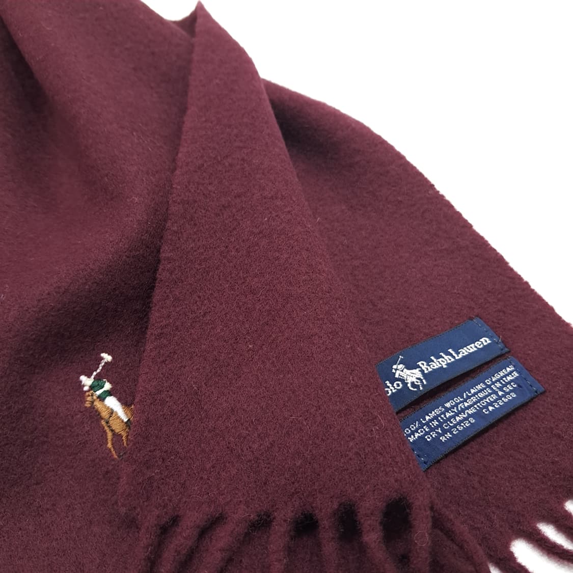 MX235 폴로 랄프로렌 버건디와인 램스울 목도리 머플러 상품이미지4