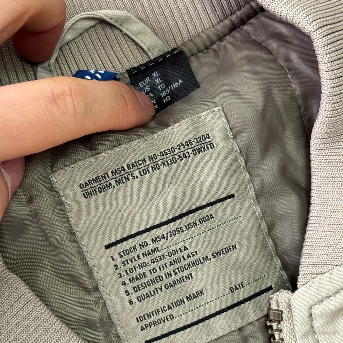 H&M 빈티지 셔링 패치 봄버 XL(105) 상품이미지7