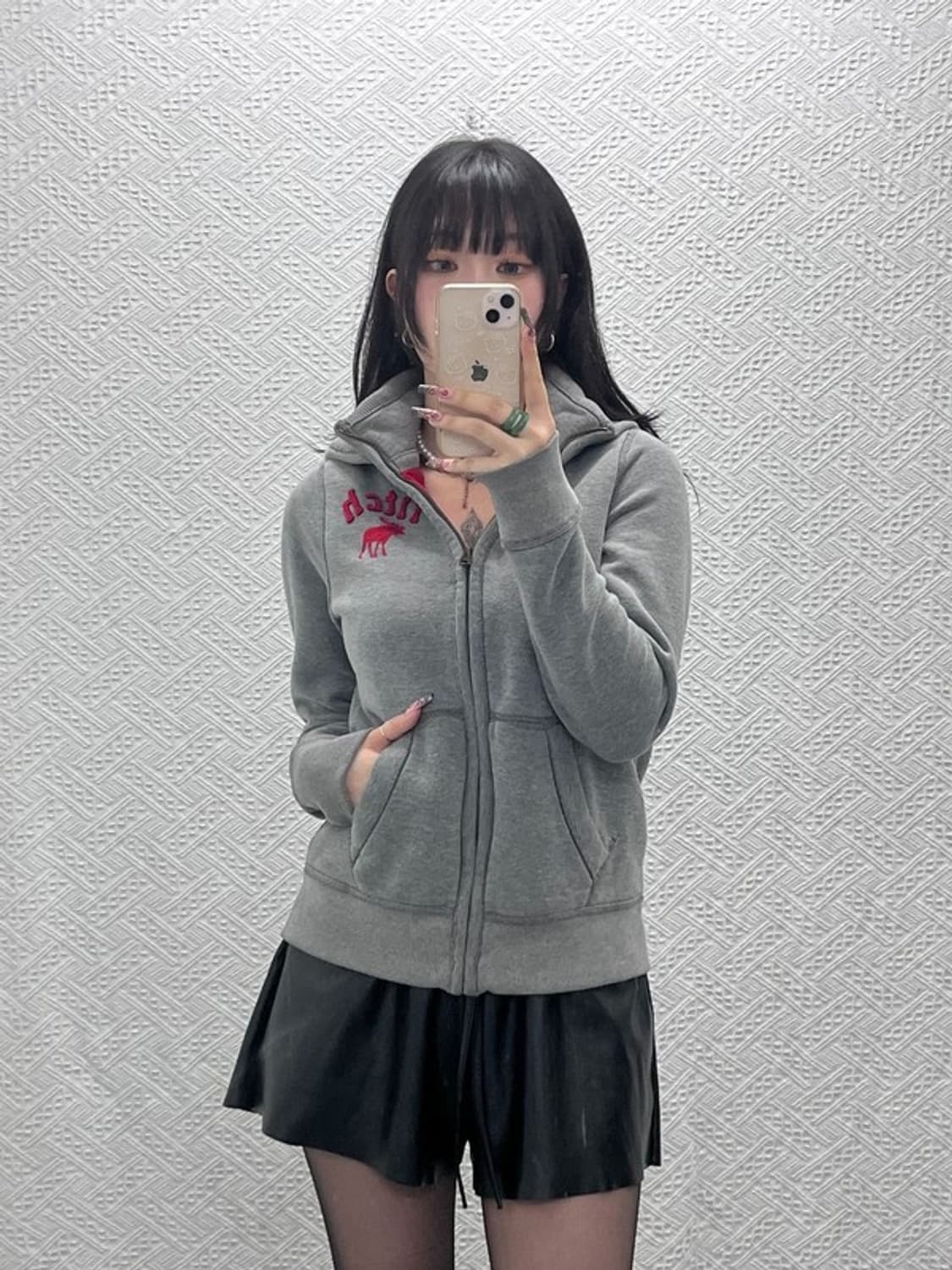 아베크롬비 Y2K 00s 레트로 대장핏 하이넥 후드집업 XL C11995 상품이미지2