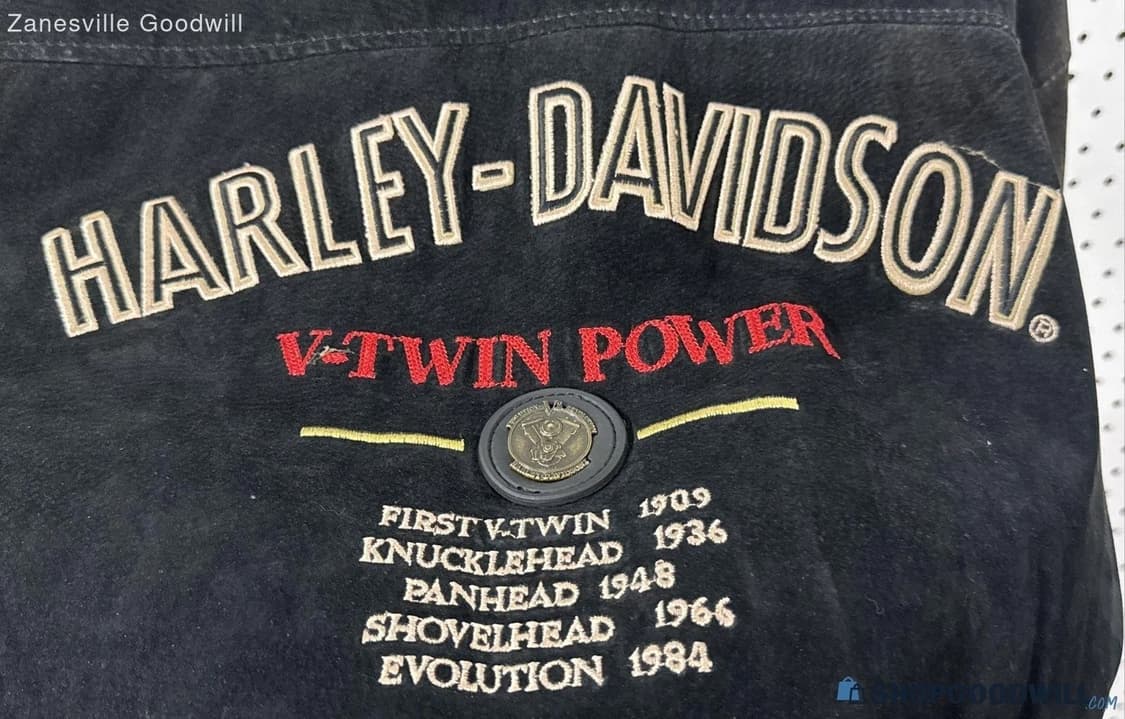할리데이비슨 빈티지 V-트윈 파워 스웨이드 레더 봄버 자켓 상품이미지4