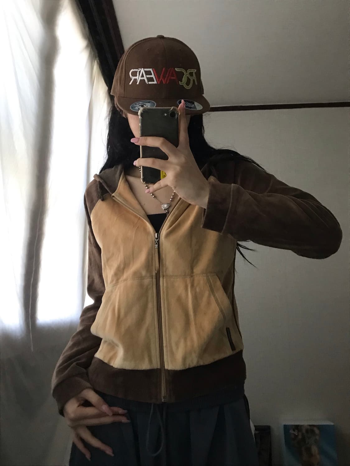 리복 브라운 나그랑 벨벳 후드집업 상품이미지5