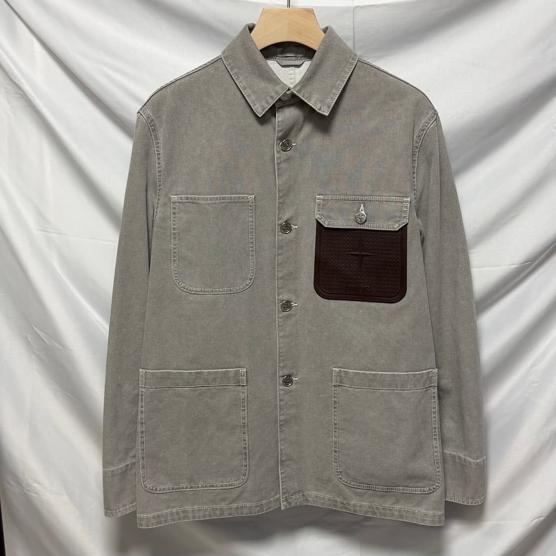 [S+급/46] 24SS 디올 x 스톤아일랜드 코튼 캔버스 자켓 그레이 상품이미지1