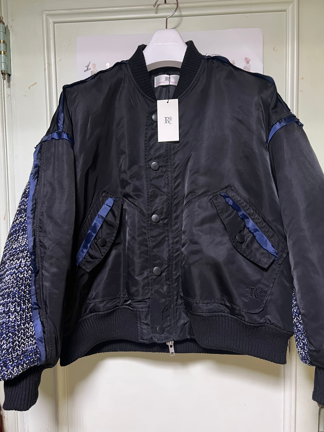 RSSC 알에스에스씨 니트 믹스드 MA-1 점퍼 블랙 1사이즈 상품이미지3