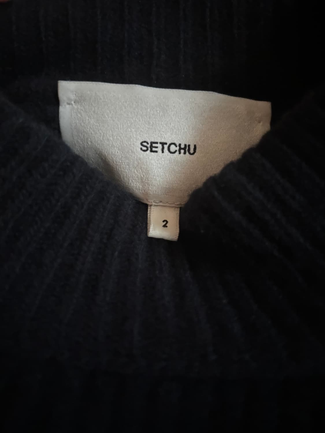 SETCHU 버튼 울 캐시미어 점퍼 스웨터 네이비 상품이미지6