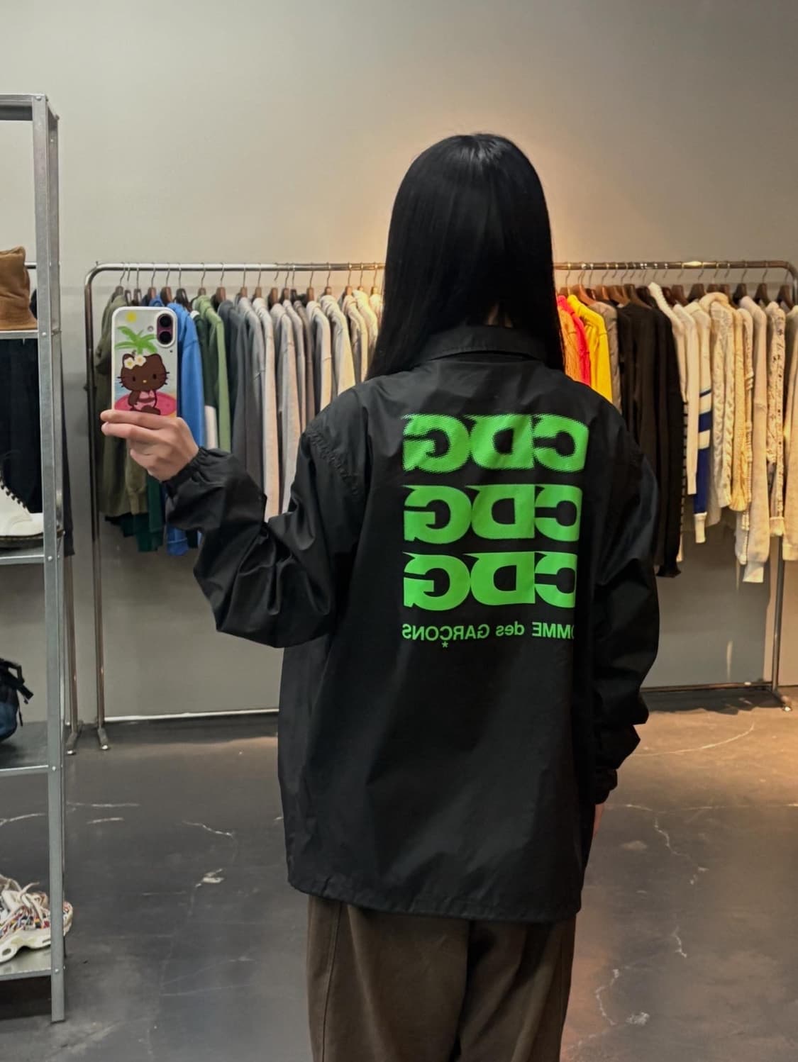 꼼데가르송 CDG 네온그린 나일론 코치자켓 A3208 상품이미지1