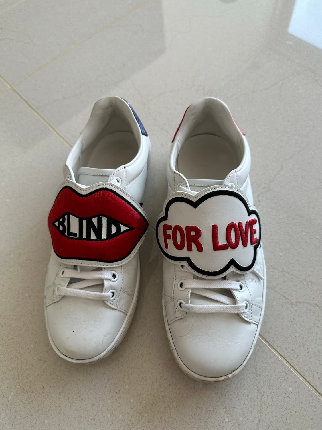 GUCCI 구찌 레더 스니커즈 (패치 탈착 가능) 운동화 단화 로퍼 플랫 상품이미지3