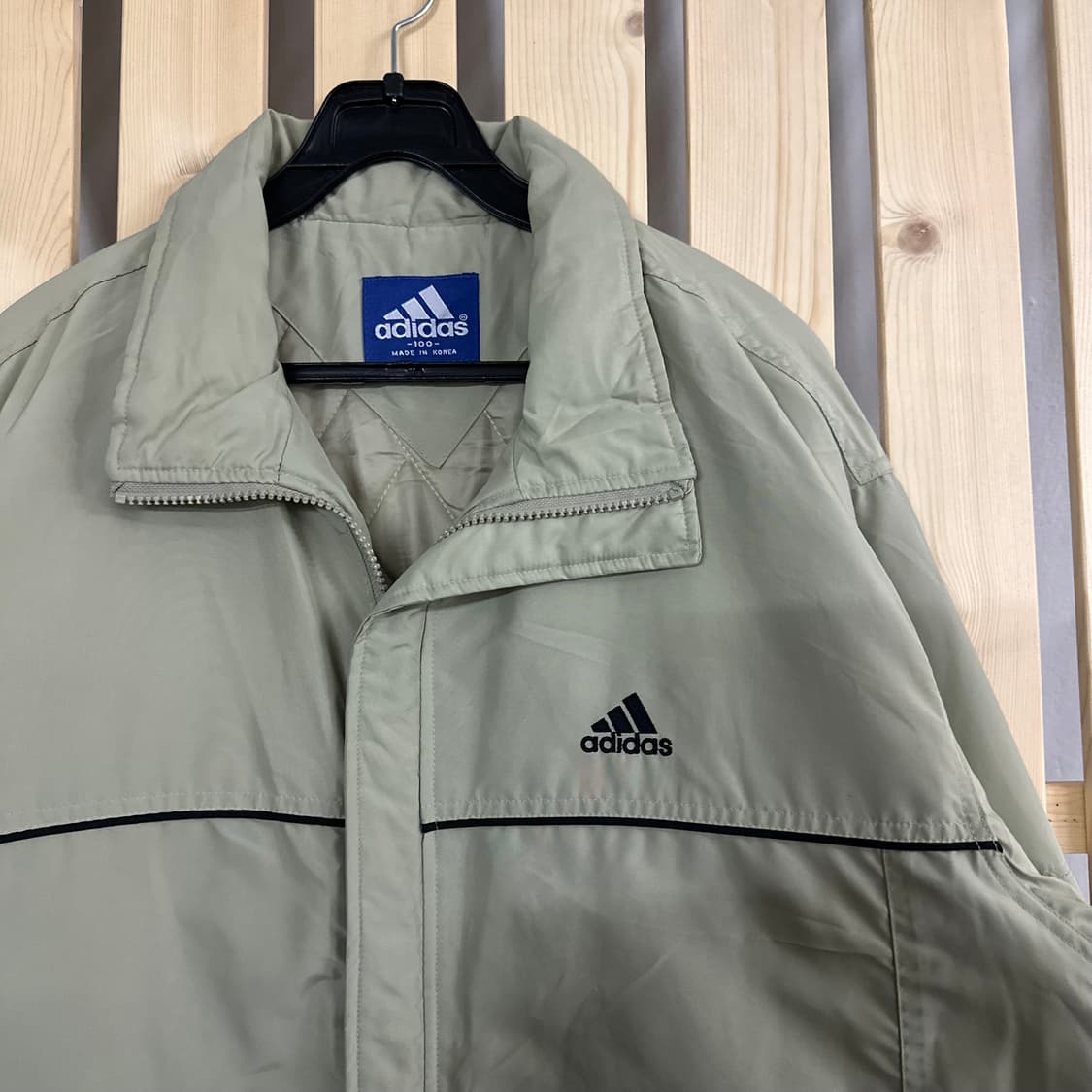 (L) 아디다스 90s 베이지 바람막이 패딩 자켓 상품이미지5