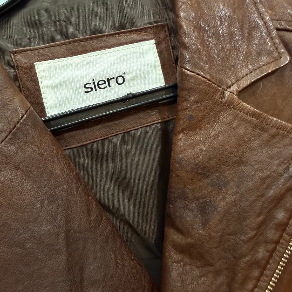 Siero Vintage Brown Leather Jacket 상품이미지4