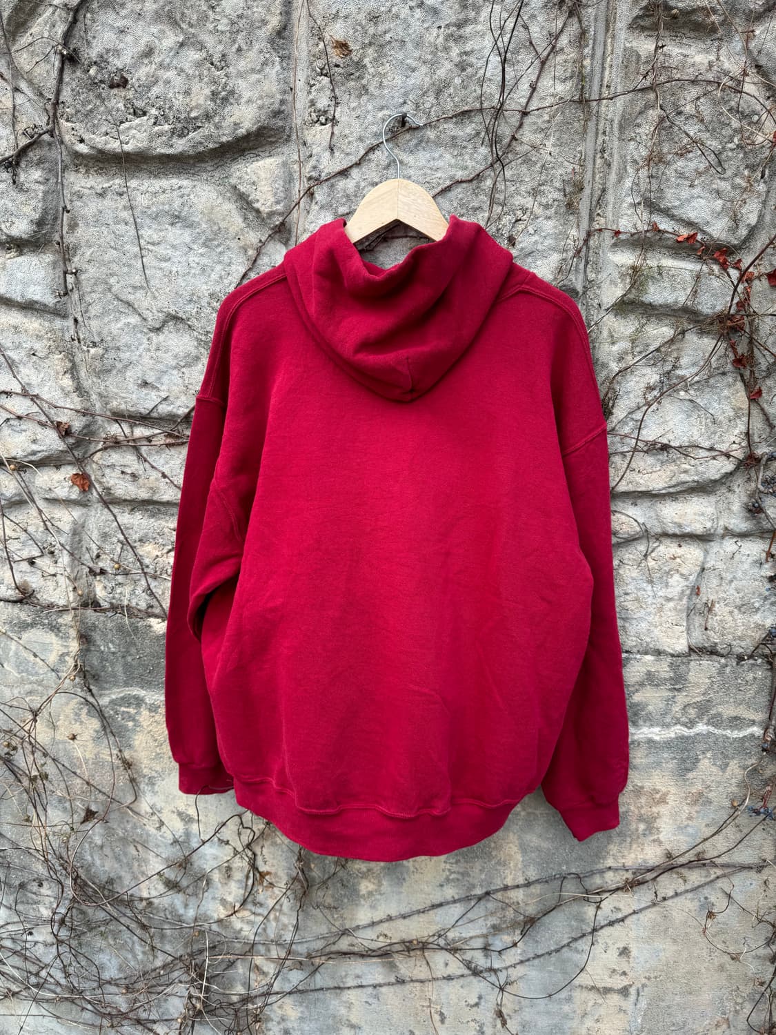 90s 러셀 애슬래틱 빈티지 배기 패치 후디 후드티 버건디 L 상품이미지2