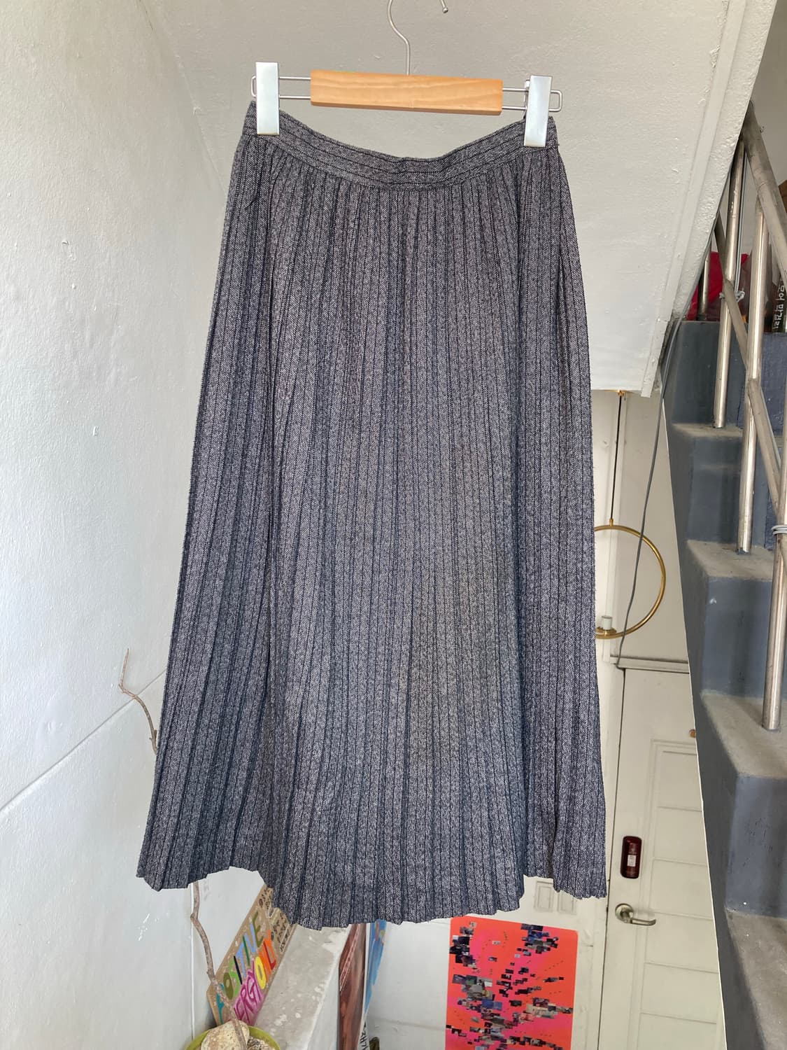 울 플리츠 스마트 클래식 롱스커트 상품이미지5