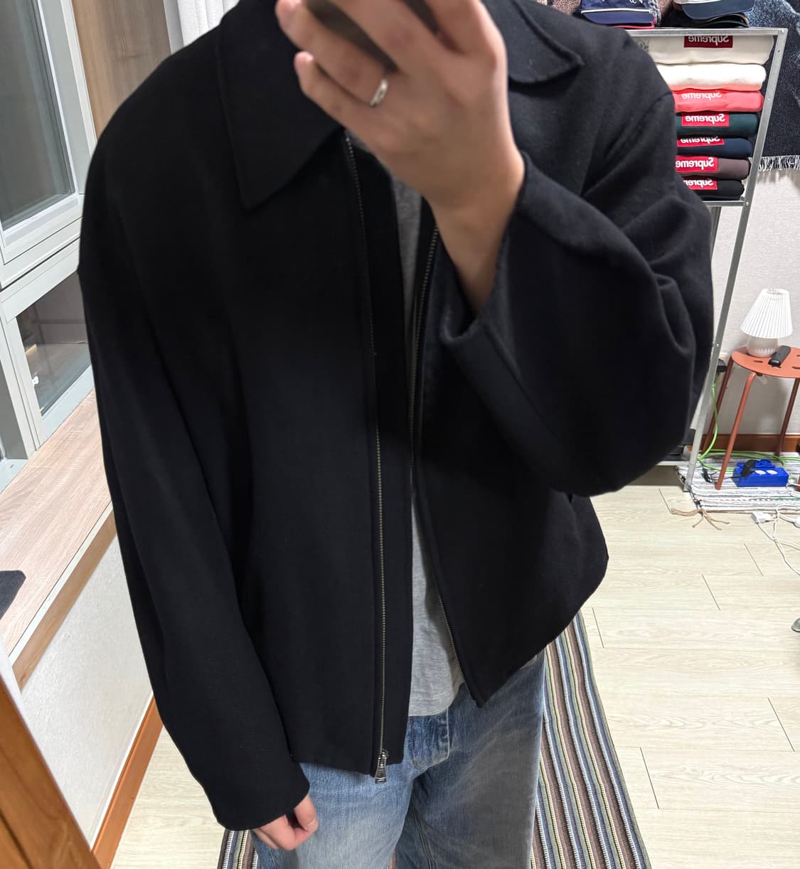 쿠어 울 캐시미어 블루종 자켓 상품이미지1