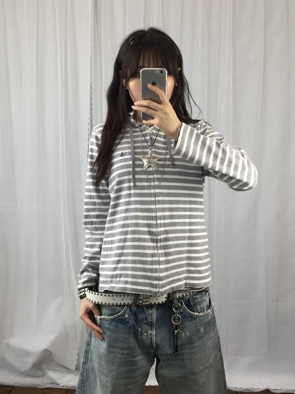 PORTLAND Anchor Stripe Zip Hoodie 상품이미지2