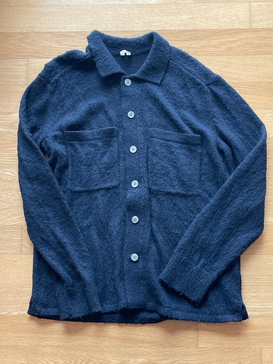 아르켓 다크 네이비 부클 울 가디건 상품이미지6