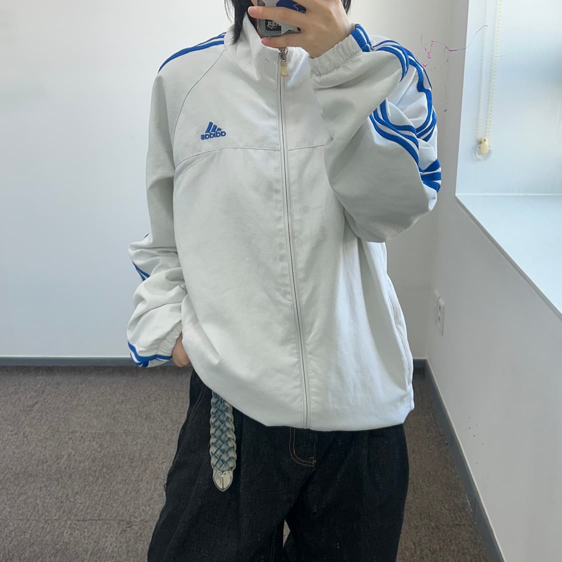 Adidas 아디다스 블루 화이트 트랙탑 화이트 져지 상품이미지2