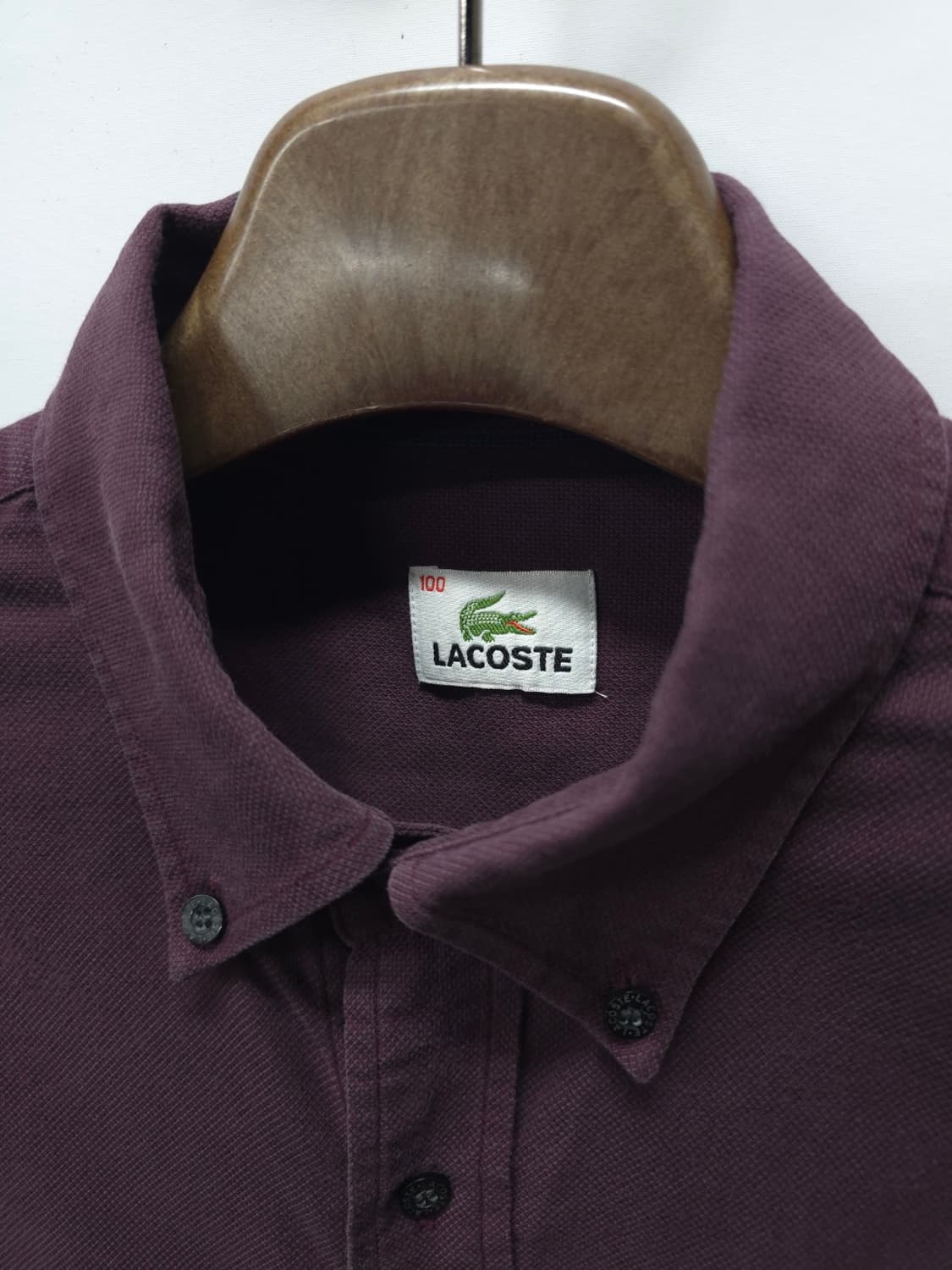 라코스테 남성 피케 옥스포드 셔츠 버건디 (사이즈 100) 상품이미지4