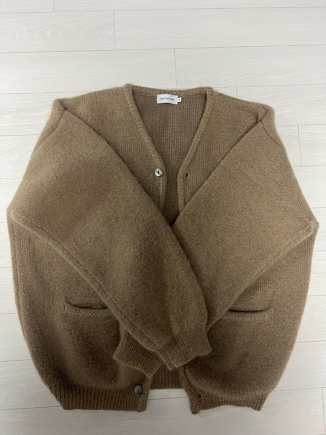 스테디에브리웨어 (SEW) 모헤어 가디건 베이지 브라운 3사이즈 상품이미지1