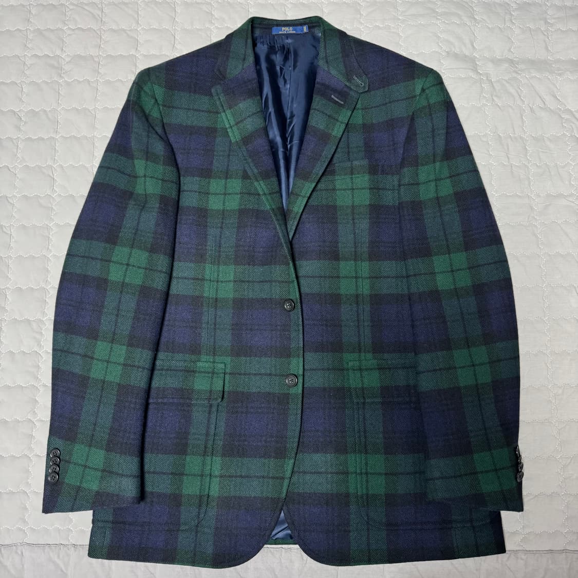 폴로 랄프로렌 블랙워치 타탄 체크 블레이저 자켓 42R 커스텀핏 상품이미지1