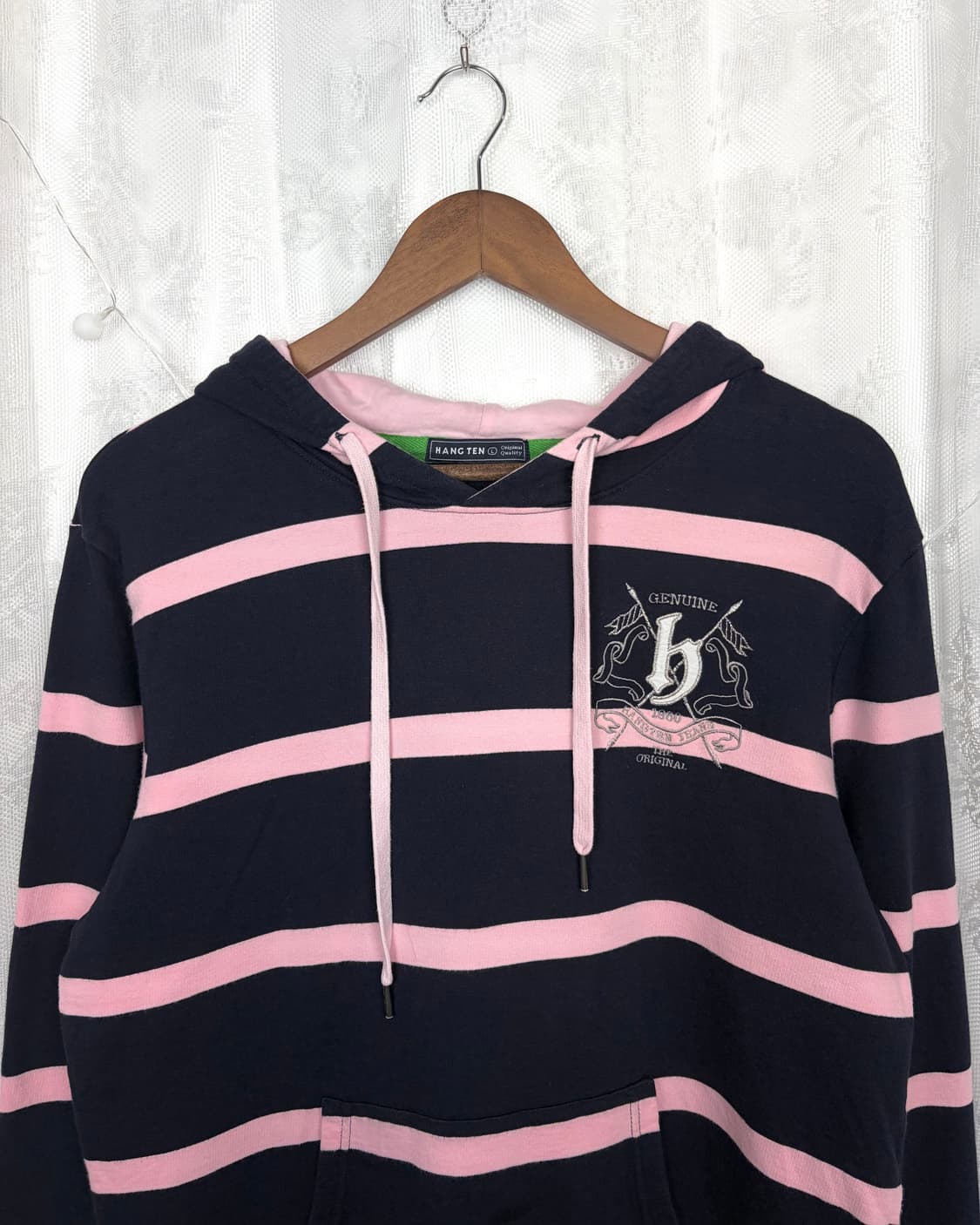 HANG TEN Navy Pink Stripe Hoodie 상품이미지2