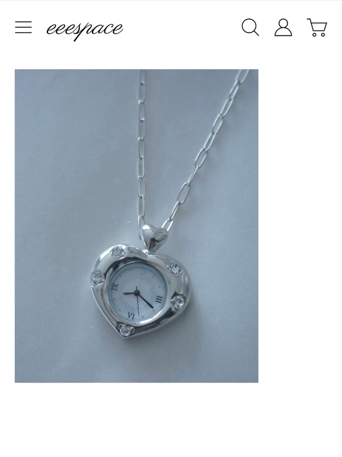 이이이스페이스 하트 시계 목걸이 상품이미지1