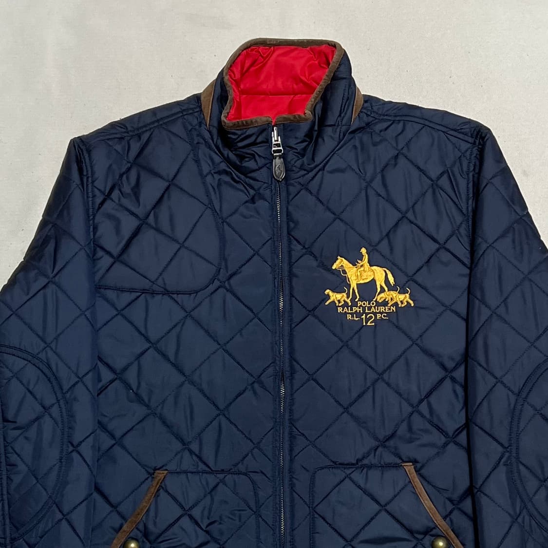 L 폴로랄프로렌 리버시블 네이비 레드 퀼팅 자켓 상품이미지1