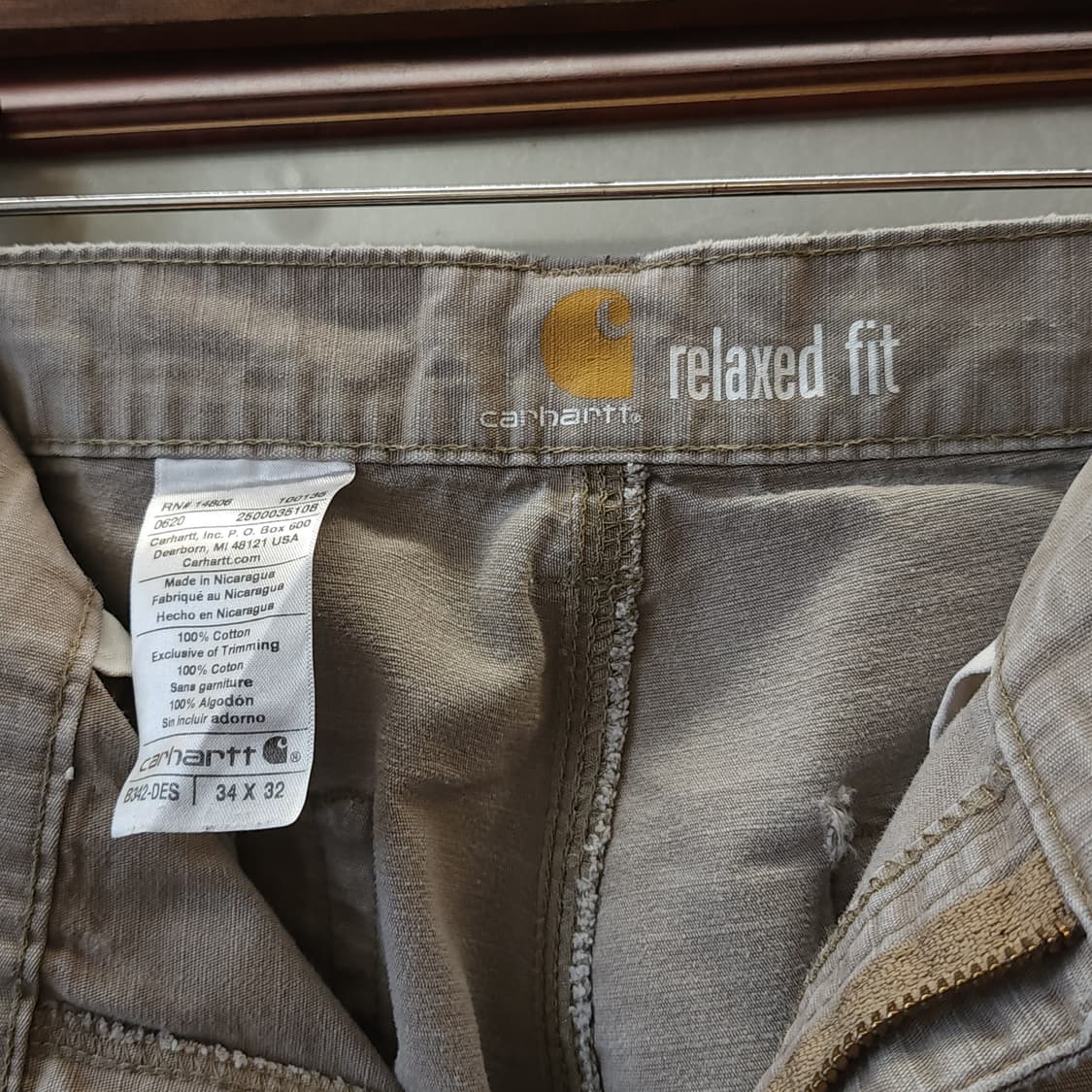 칼하트 워크팬츠 립스탑 카고 팬츠 34x32 상품이미지8