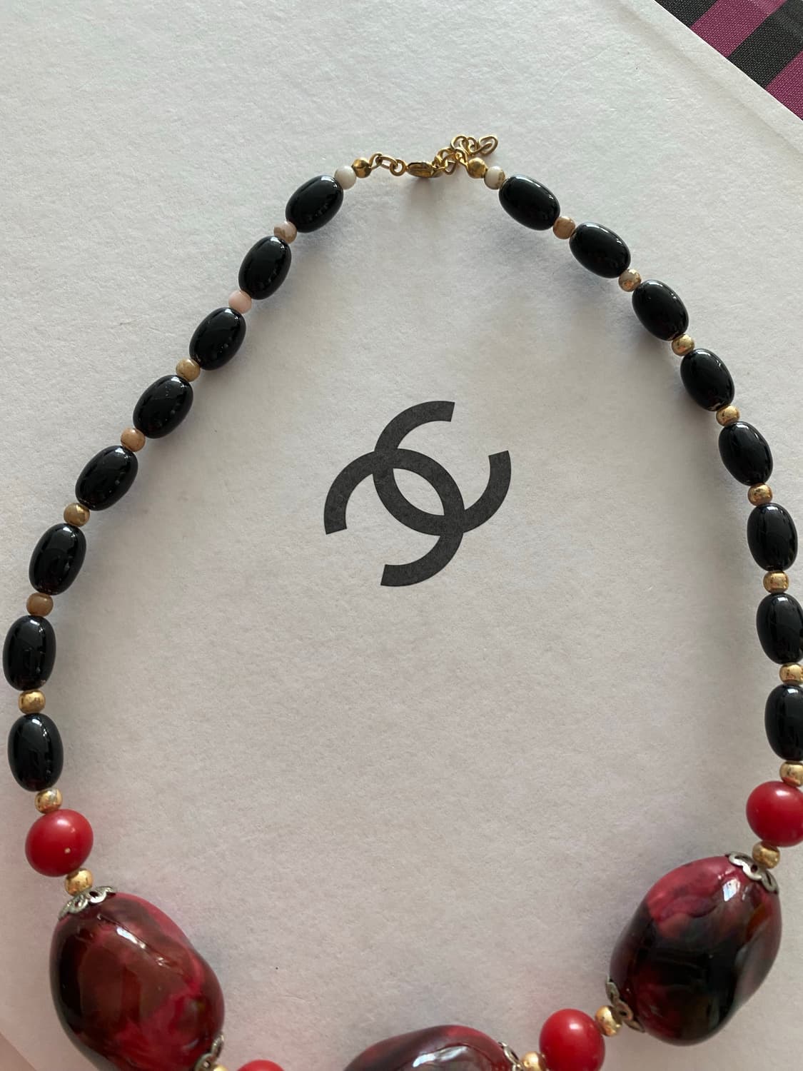 Y2k 버건디 볼드 비즈 목걸이 (bsh) 상품이미지5