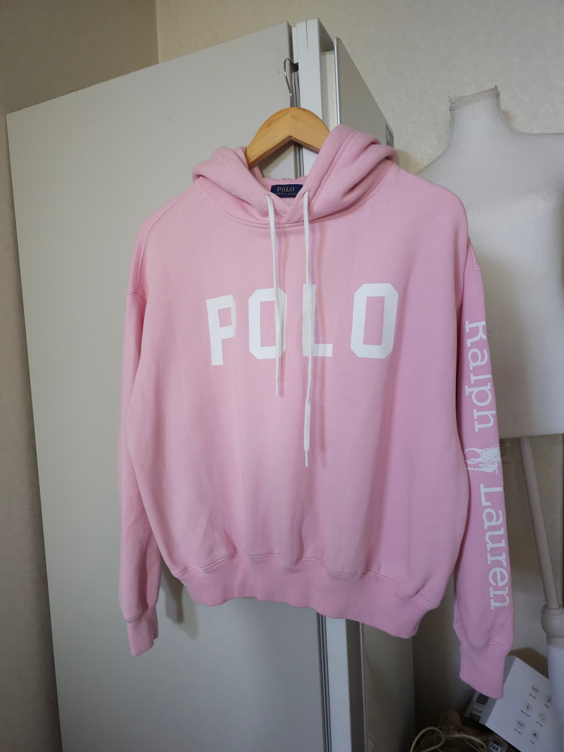 폴로 랄프로렌 핑크 기모 후드티 상품이미지1