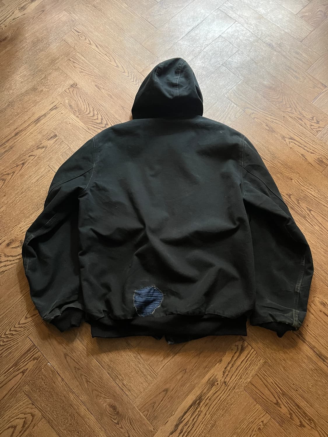 [L]칼하트 Made in USA 더티워싱 블랙 액티브 워크 자켓 상품이미지9