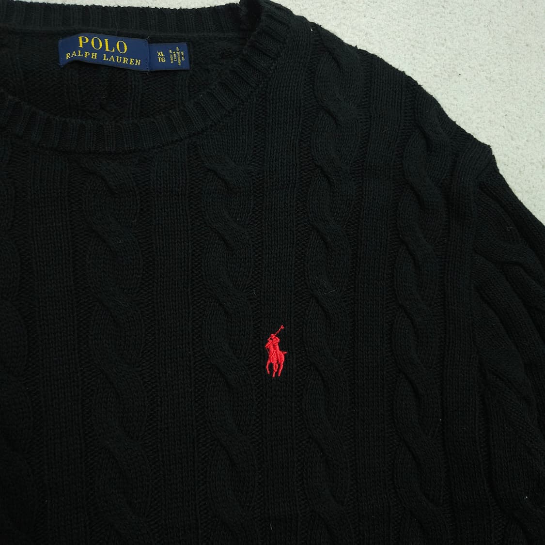 폴로 랄프 로렌 신형 케이블 니트 XL 블랙 상품이미지3
