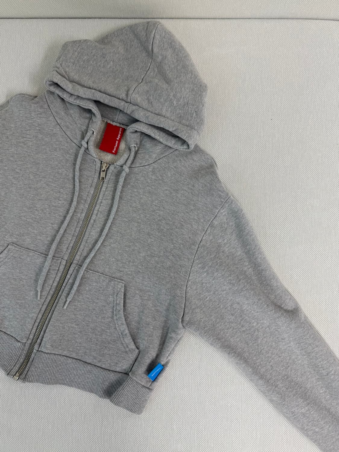 크롭 후드집업 회색(free) 상품이미지2