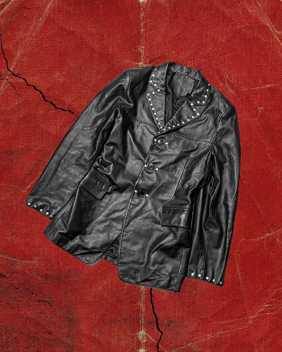 Japanese 90s 카우스킨 스터드 라인 블레이저 자켓 100 상품이미지1